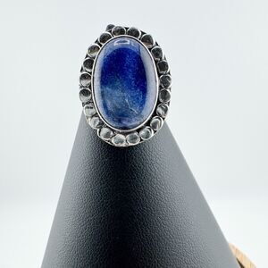 Vintage 925 Sterling Silver Sodalite Ring Deadstock Southwestern Retro New